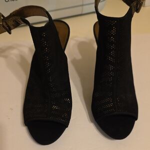 Elegant Black Suede Women's Sandals